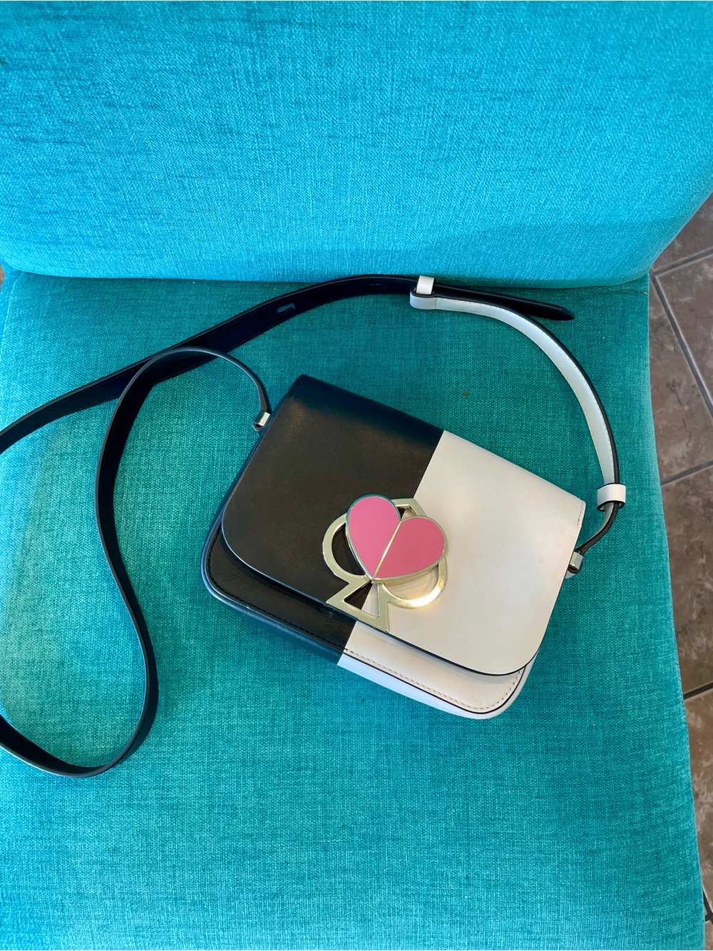 Kate spade Nicola Bicolor Twist lock small flap shoulder crossbody bag